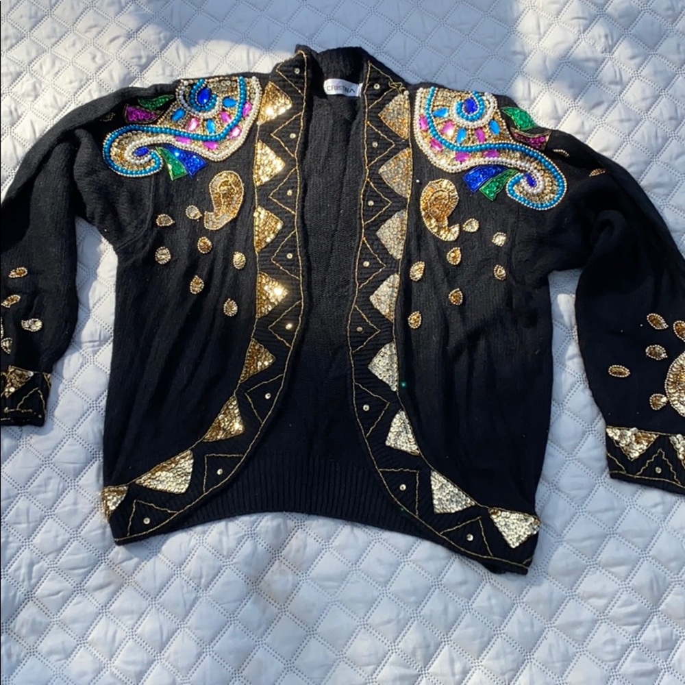Cristina sweater jacket Blazer size Large L